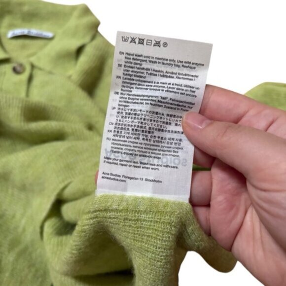 Acne Studios Kessa Summer Alpaca Knit Polo Sweater Size Large - Picture 5 of 7